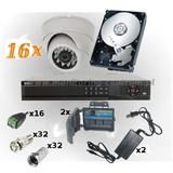 Wewnętrzny zestaw monitoringu 16 kamer GK-7011IR 700 TVL rejestrator BCS-DVR1601SE   