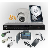 Wewnętrzny zestaw monitoringu 8 kamer GK-7011IR 700 TVL rejestrator BCS-DVR0801ME 