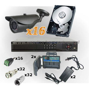 Zewnętrzny zestaw monitoringu 16 kamer GK-7015IR 700 TVL rejestrator BCS-DVR1601SE